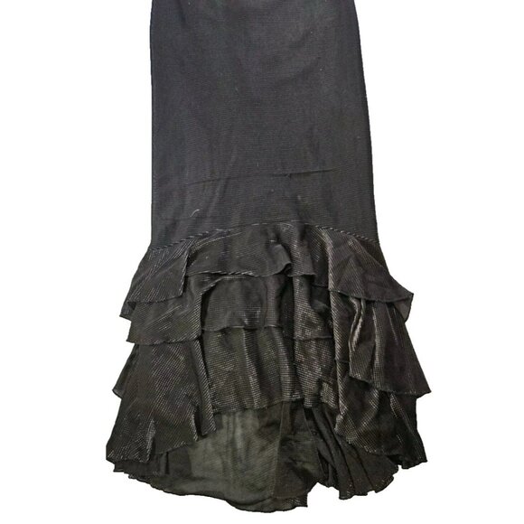 Vintage JS Boutique Ruffle Dress Gradient Silver Black Whimsigoth 10 Costume - Picture 4 of 16